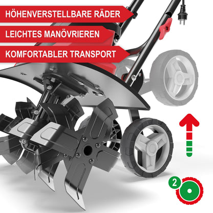 ONBEST Elektro Gartenfräse T1545, 1500 W, 45 cm Arbeitsbreite