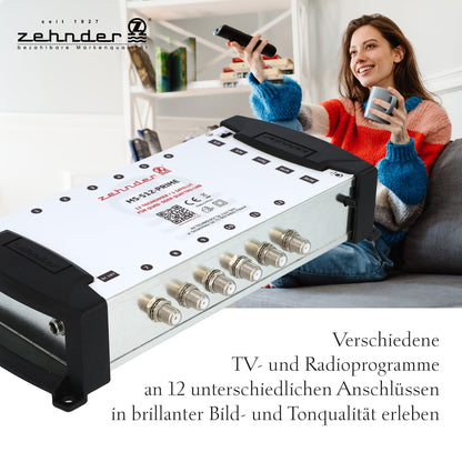 Zehnder 5/12 Multischalter für Quattro/Quad LNB & 12 Teilnehmer