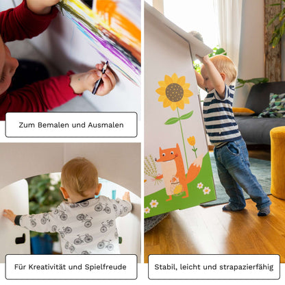 FOLDZILLA Steckenpferde Pappe weiss – 10er Set Hobbyhorse zum Bemalen