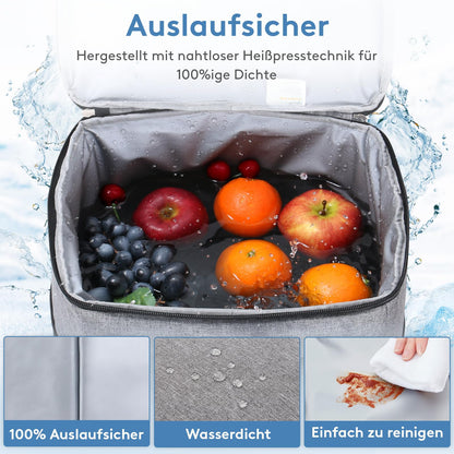 Lifewit Kühltasche 40 L faltbar, Thermotasche für 60 Dosen, Grau