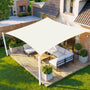HENG FENG Sonnensegel 4x5 m rechteckig wasserdicht beige aus PES-Gewebe mit PU-Beschichtung für Garten und Terrasse