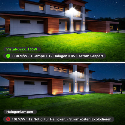 VistaNovaX LED Strahler Aussen 150W 16500 Lumen IP66, 2 Stück