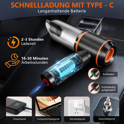 FIVAVA Akku Handstaubsauger 4-in-1, 25000 Pa, bürstenloser Motor