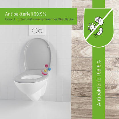 LUVETT C770 ovaler WC-Sitz Absenkautomatik - Manhattan Grau