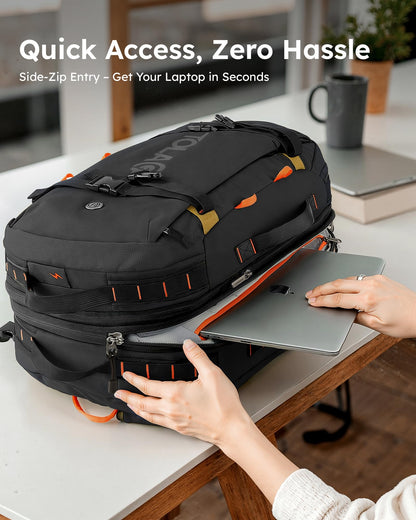 Tolaccea Reiserucksack Handgepäck 15,6 Zoll, erweiterbar 40–50 L