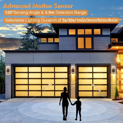 CELAVY LED GU10 Up Down Aussenleuchte mit Bewegungsmelder Anthrazit