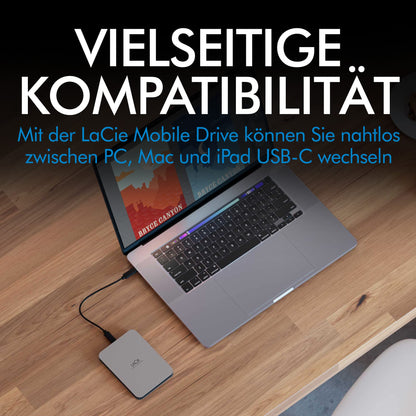 LaCie Mobile Drive Moon 2TB Externe Festplatte - silber