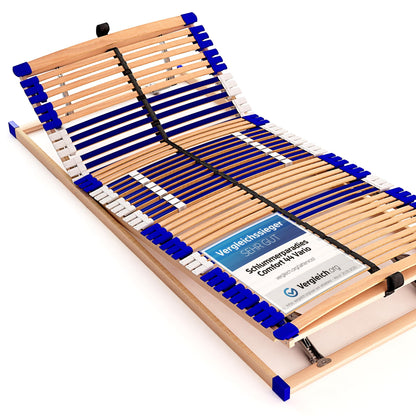 Comfort 44 Vario Lattenrost verstellbar, 7 Zonen - 90x200cm. Rechteckiger Federholzrahmen zur Matratzenlagerung.