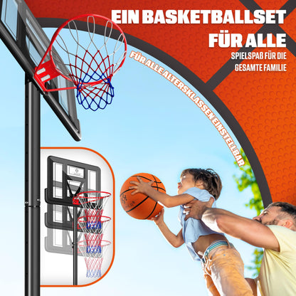 KESSER® Outdoor Basketballanlage – Höhenverstellbar, mit Rollen