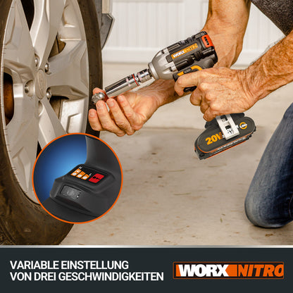 WORX WX272.9 Nitro Bürstenloser Akku Schlagschrauber 20V - Ohne Akku/Ladegerät