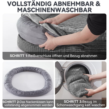 Pawk Orthopädisches Hundebett Nackenrolle Memory Foam XL