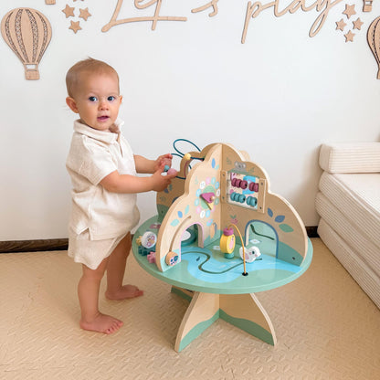 mamabrum Aktivitätstisch Montessori Motorik Holz Baby 1 Jahr