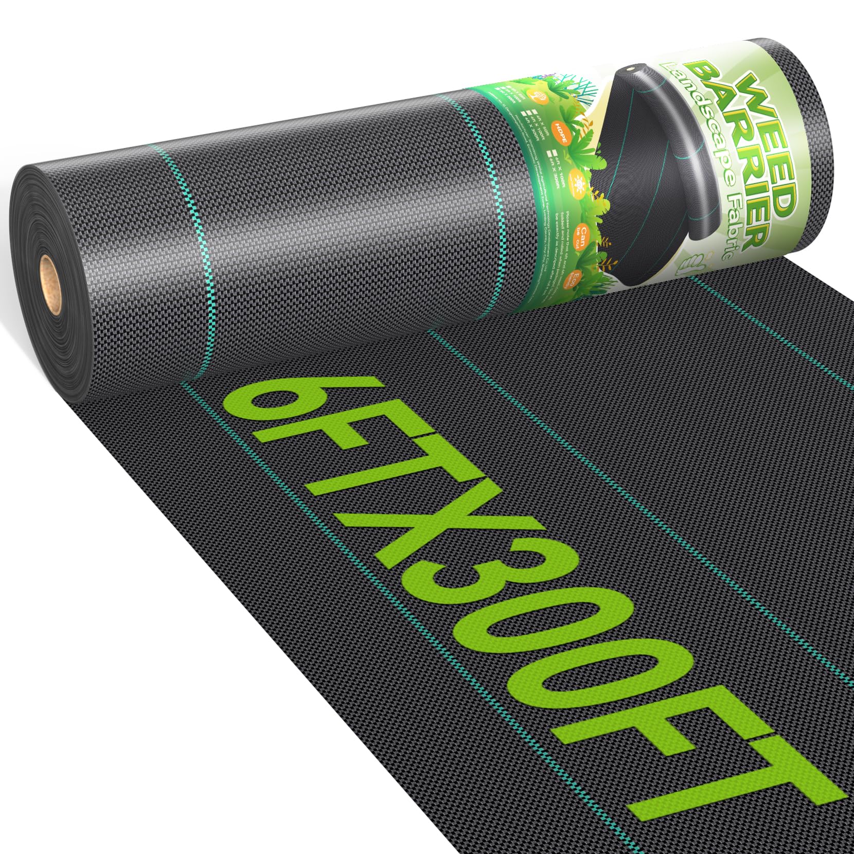 iropro Geotextil Unkrautbarriere – 90 g/m², 1.8 m breit. Schwarzes Geotextil, gerollt. Unterdrückt Unkrautwachstum im Garten- und Landschaftsbau.