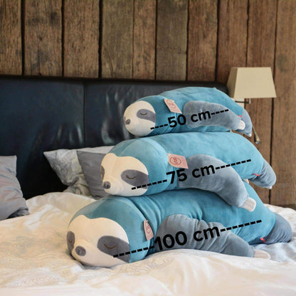 UNUS Faultier Kuscheltier Seitenschläferkissen – 100 cm Türkis