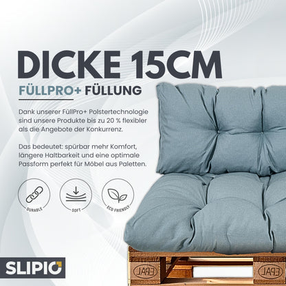 SLIPIO Palettenkissen Set 6-teilig Wetterfest - Orange