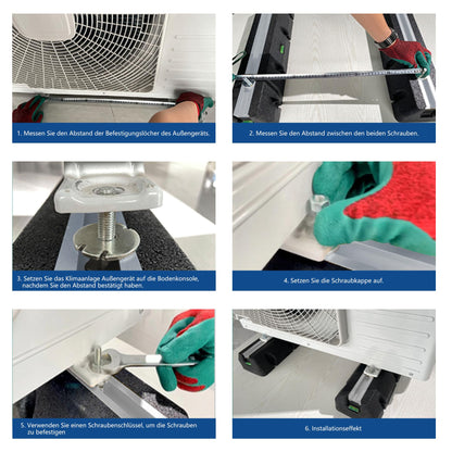 Cherbowing Bodenkonsole Dämpfungssockel Klima-/Wärmepumpe 450mm Schwarz