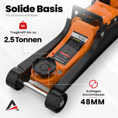 Rangierwagenheber 2,5T extra flach – Hydraulisch Orange