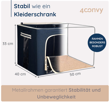 4CONVY Aufbewahrungsbox mit Stahlrahmen, faltbar, 3er-Set, je 66 L