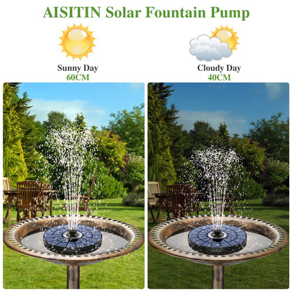 AISITIN Solar-Springbrunnen 5,5 W mit LED für Garten und Teich