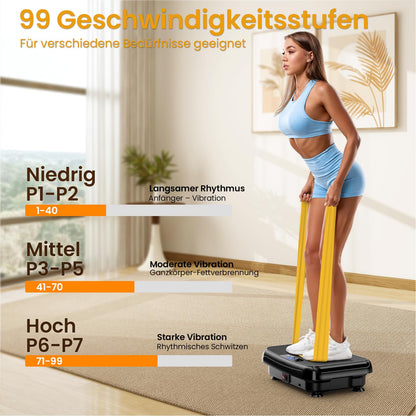 TISSCARE Mini-Vibrationsplatte für zuhause, bis 180 kg belastbar