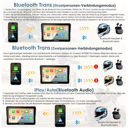 Carpuride W702BS Pro Motorrad CarPlay Display 7" für BMW