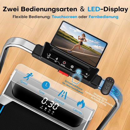 FOUSAE 5 in 1 Walking Pad Klapp-Laufband – 12km/h, 9% Steigung