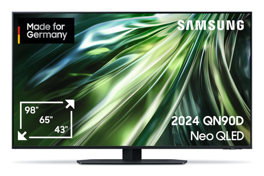 Samsung Neo QLED 4K QN90D Mini LED TV 50 Zoll (2024): Schwarzer 50-Zoll-TV für 4K Home-Entertainment.