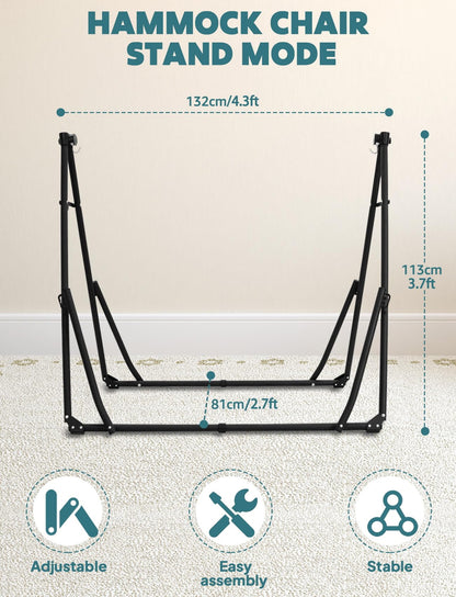 Anyoo Hängematte & Hängesessel Set – Klappbares Gestell Tragbar