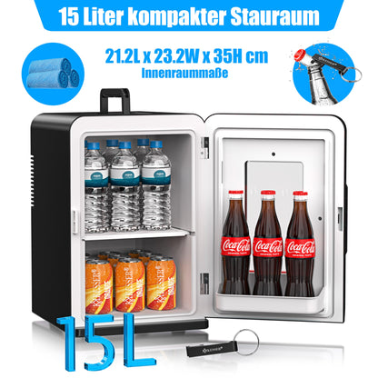 KESSER® 2in1 Tragbarer Mini Kühlbox 15L Kühl- & Heizfunktion - Schwarz