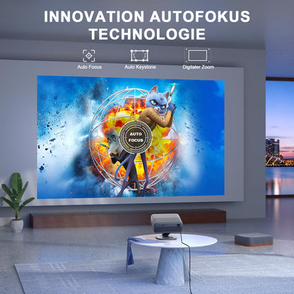 VISSPL Smart Beamer 4K Projektor – Autofokus, Netflix