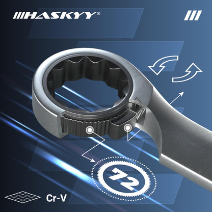 HASKYY Ringratschenschlüssel Satz 22-teilig, 6-32 mm, 72 Zähne