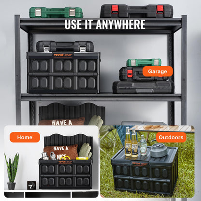 VEVOR Klappbox 45 L 3er-Set, faltbare Aufbewahrungsbox mit Deckel