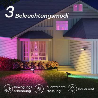 Linkind SL5 Smart Solar Gartenstrahler 4er Set mit Bewegungsmelder