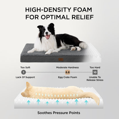 Bedsure orthopädisches Hundebett für grosse Hunde, dunkelgrau