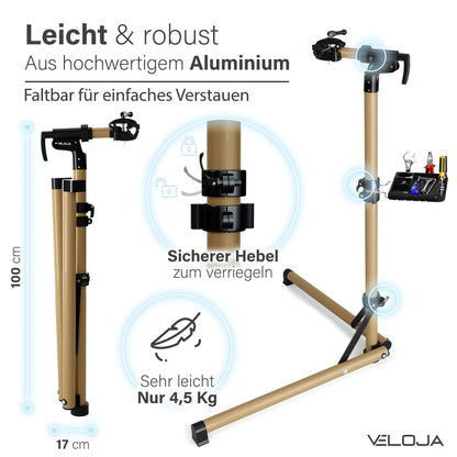 VELOJA Profi Fahrrad E-Bike Montageständer - Schwerlast 50kg