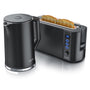 Arendo Wasserkocher 1.5L & Toaster Set Edelstahl Schwarz. Heizt Wasser und bräunt Toastscheiben.