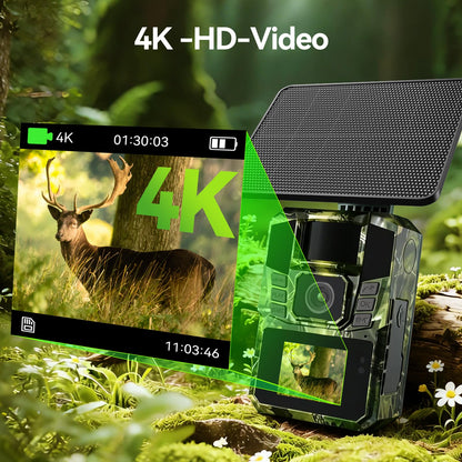 DEATTI T6 WLAN Solar Wildkamera 4K 48MP mit Nachtsicht und App