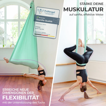 Yosana Hängematte Nylon Tuch Komplettset 5m x 2.6m - Mintgrün