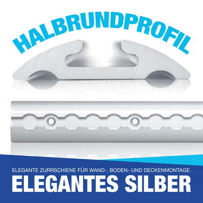 NTG Airlineschiene halbrund Aluminium eloxiert 2 Stück je 2 m