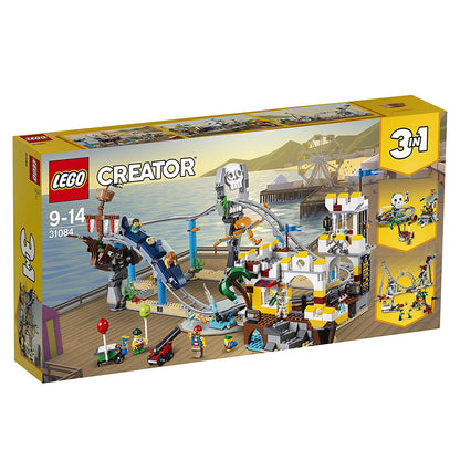LEGO Creator 31084 Piraten Achterbahn - Bausatz. Bunte Achterbahn mit Piraten-Thema. Bietet Fahrspaß durch Schwerkraft und Schwung.
