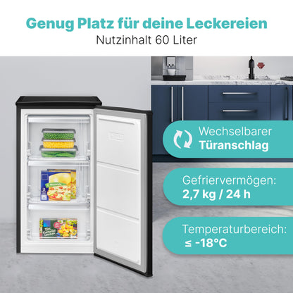 Bomann GS 7256 Mini Tiefkühlschrank 60L – Schwarz