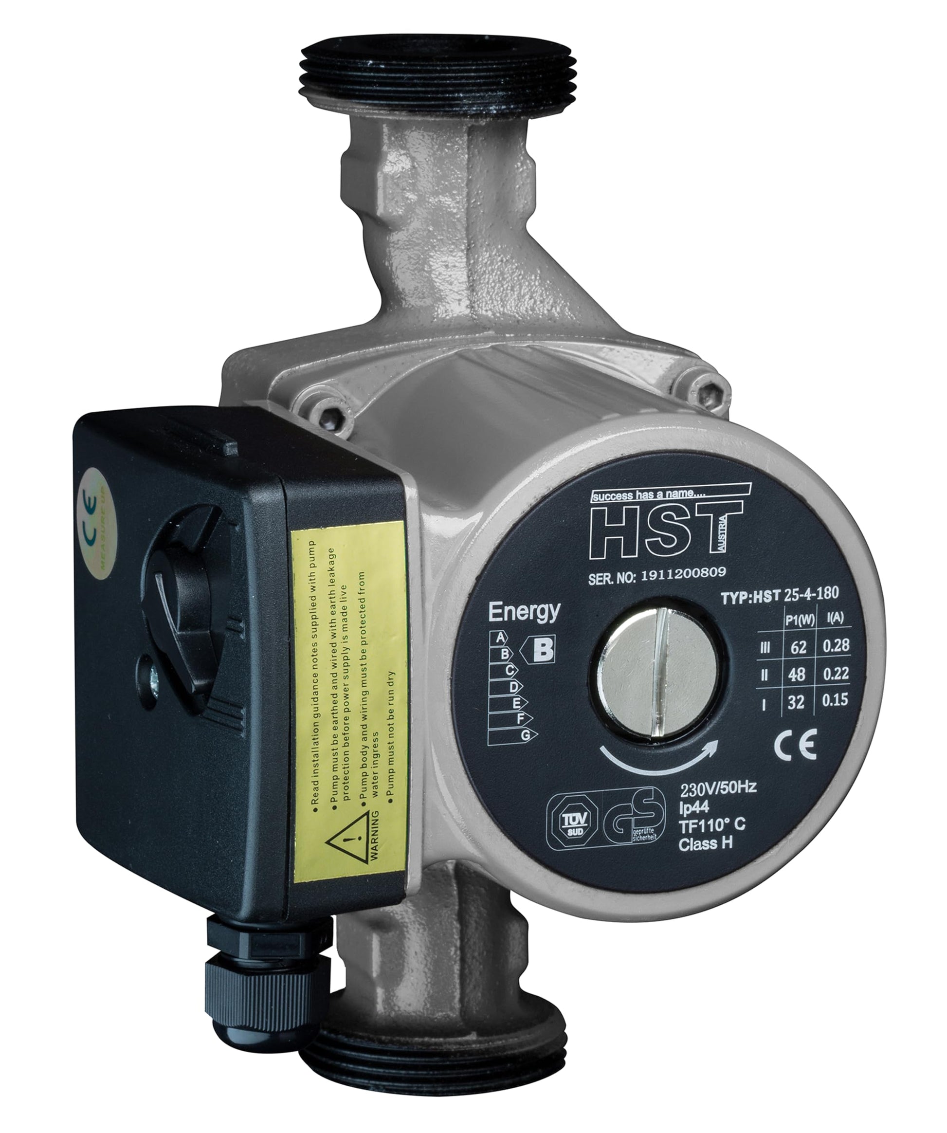 HST Heizungs-Umwälzpumpe 25-40/180 mm - Förderhöhe 4m. Kompakte, rote Pumpe zur Zirkulation von Heizungswasser in Heizsystemen.