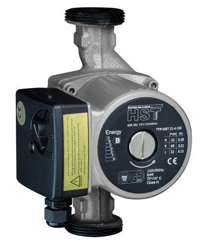 HST Heizungs-Umwälzpumpe 25-40/180 mm - Förderhöhe 4m. Kompakte, rote Pumpe zur Zirkulation von Heizungswasser in Heizsystemen.