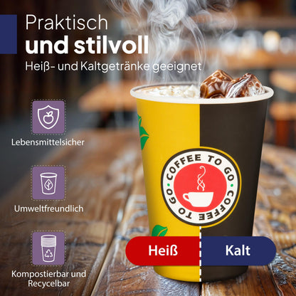 Inoverse Pappbecher 200 ml, Einweg Kaffeebecher to go, 1000 Stück