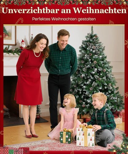 Yorbay Künstlicher Weihnachtsbaum mit Schnee, Ständer - 180cm