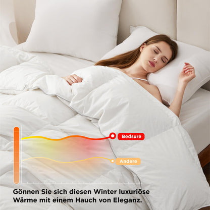 BEDSURE Daunendecke 155x220 Winterdecke 90% Daunen - Weiss