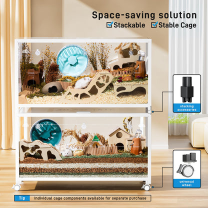 BUCATSTATE Hamsterkäfig Metall 2.0 Nagerkäfig Weiss 100x50 cm