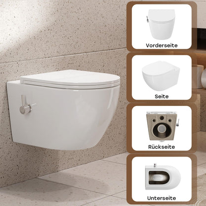 HOROW Dusch-WC HB-L01U-GE Hänge-WC spülrandlos mit Bidetfunktion