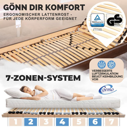 Coemo Lattenrost verstellbar Kopfteil 7-Zonen Bettrost - 80x190 cm