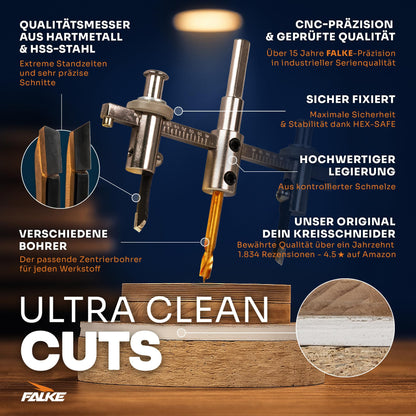 Falke Kreisschneider FKS-H 120 - Verstellbare Universal Lochsäge